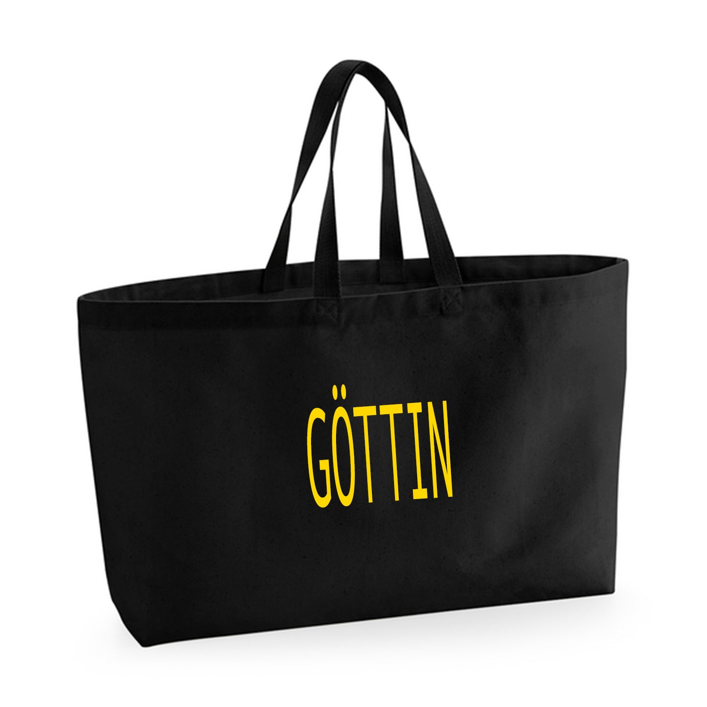 GÖTTIN Oversized Canvas Bag – Schwarz/Gold, bold & elegant. Für Heldinnen, die Haltung tragen. Limited Edition by Mimi Schnee.