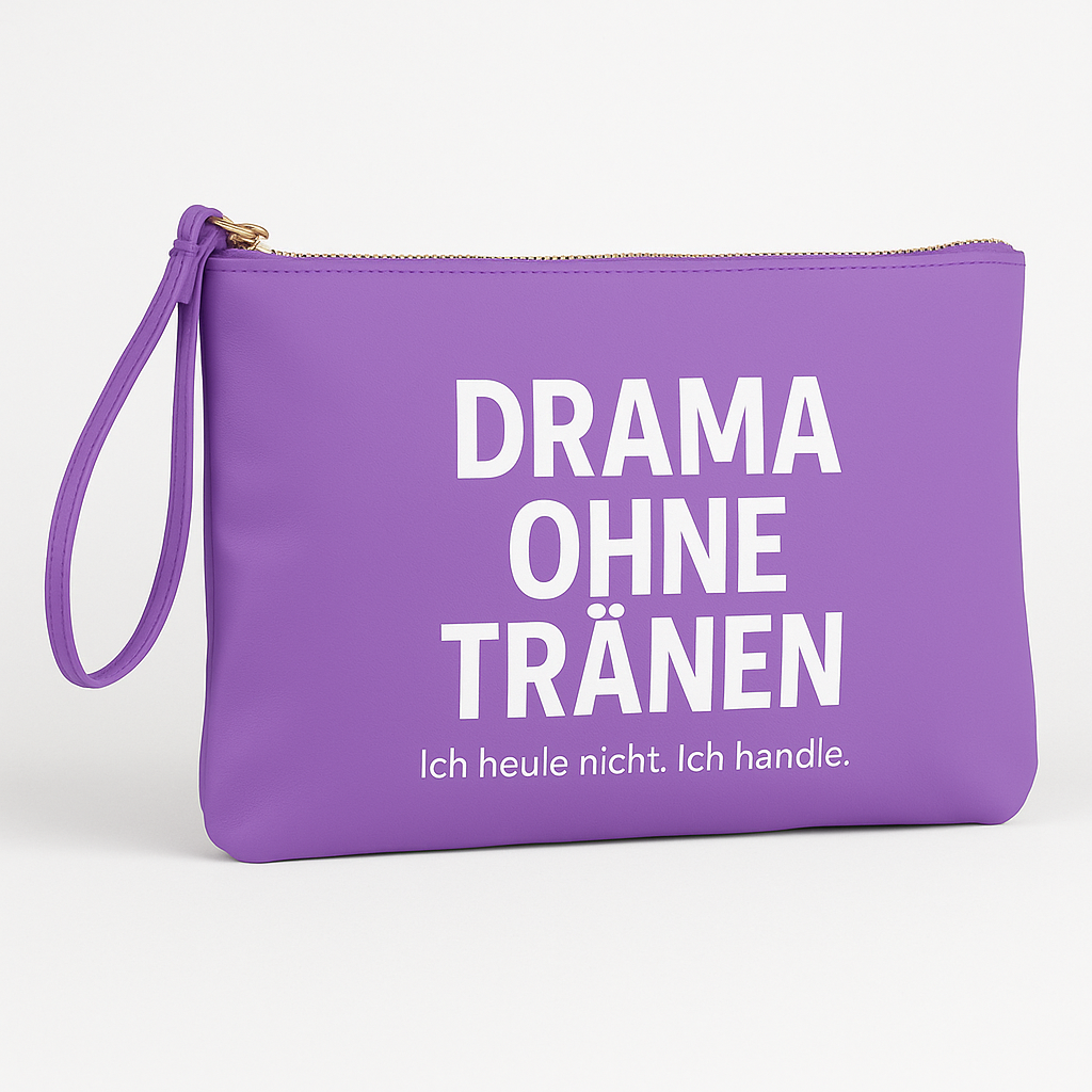 Lila Statement-Clutch „Drama ohne Tränen“ – Tasche mit Haltung für stille Heldinnen. Mimi Schnee Limited Edition. Mutig. Klar. Konsequent.