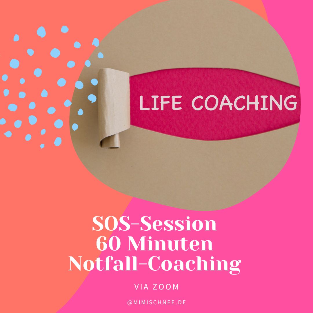 Fühlst du dich überfordert oder leer? In dieser 60 Min SOS-Session bekommst du Klarheit, Erste Hilfe & Coaching via Zoom. Jetzt Termin buchen!
