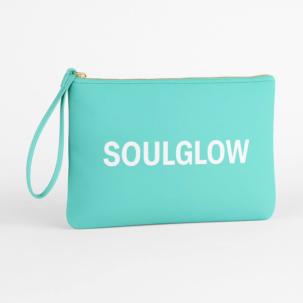 Power Clutch mit Statement für Selbstliebe & Würde | Wähle dein Powerwort wie „ICH ZUERST“ oder „LIEBLINGSICH“ | Bunte Mimi-Schnee Clutch für Frauen mit Haltung & Herz